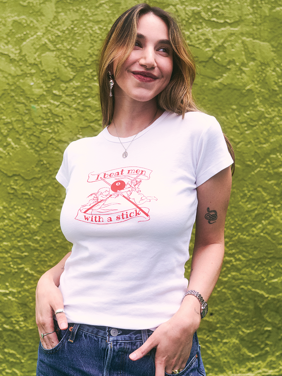 I BEAT MEN WITH A STICK Baby Tee